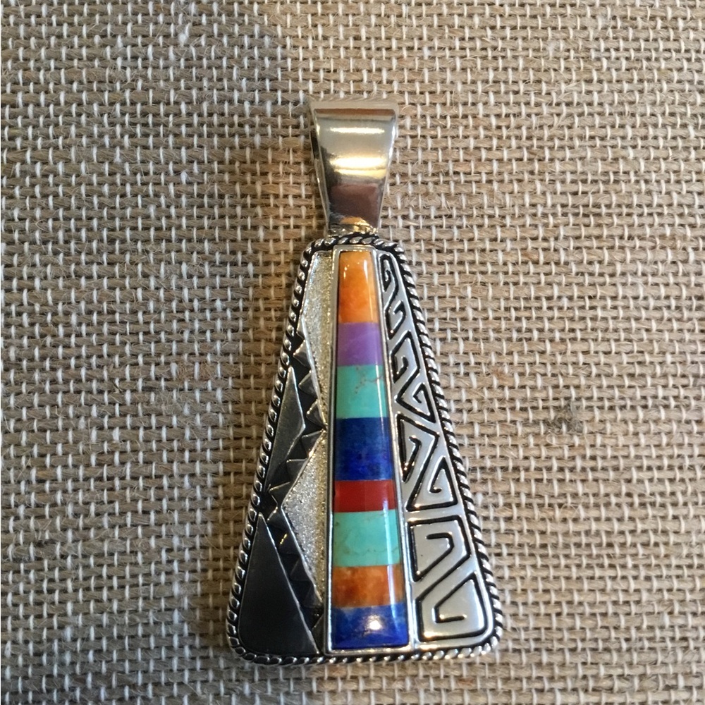 Sincerely Southwest by Carolyn Pollack Sterling Inlay Pendant - Picture 2 of 4